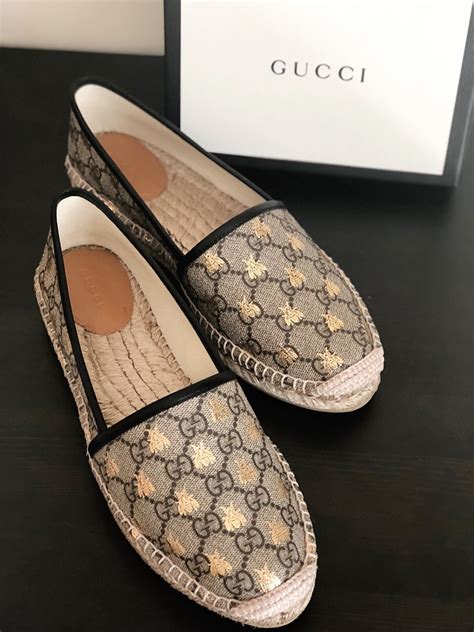 gucci gg supreme bee espadrilles|Gucci Women's Ace GG Supreme sneaker with bees.